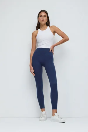 No Matter What Apparel Navy Hoge Taille Geribbelde Stretch Sportleggings