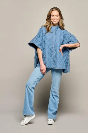 Mart Visser Dani Poncho Jacket Denim Blauw