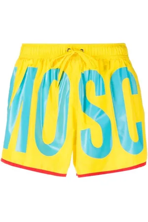 Moschino Groot blauw logo gele korte zwemshort