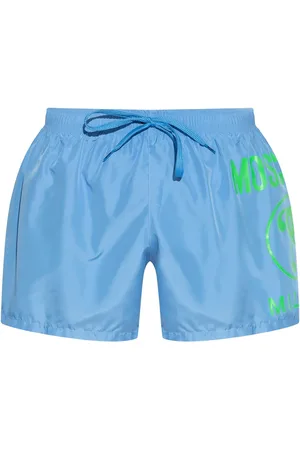 Moschino Groot Milano-logo lichtblauwe korte zwemshort