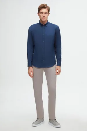 DS DAMAT Ds Damat Slim Fit Getextureerd Zij-Elastisch Rekbare Chino Broek met Zijzakken