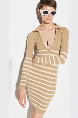 No Matter What Apparel Lange Mouw Naadloze Polo Hals Jurk