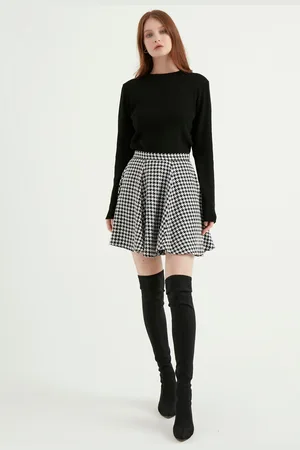 HERITA Uitlopende rok met hoge taille