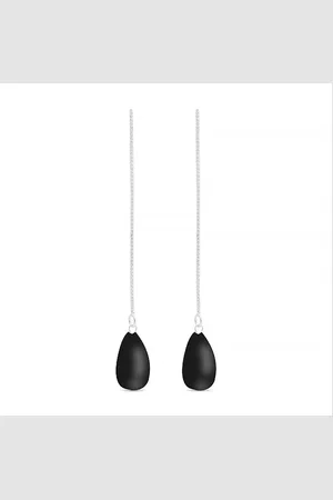 Luxenter Zoqoyi oorbellen in 925 sterling zilver en onyx gerhodineerd afgewerkt