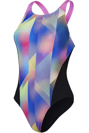 Speedo Dames Allover Digital Recordbreaker 1 Piece Zwempak in Multi kleur