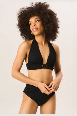 Gini London Getextureerde halterbikinitop met ringdetail