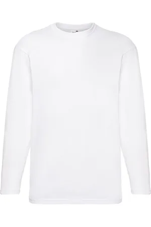 Fruit Of The Loom Heren Valuegewicht T-shirt met ronde hals en lange mouwen