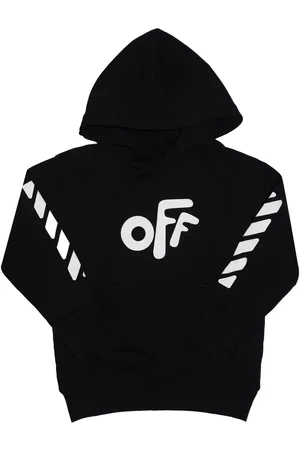OFF-WHITE Off White jongenscapuchon met ronde hals in zwart-wit