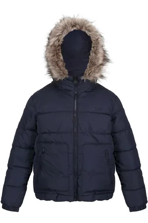 Regatta Parka met imitatiebont voor kinderen (Marine)