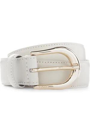 HUGO BOSS Accessoires Logo Gegraveerde Gesp Leren Riem in