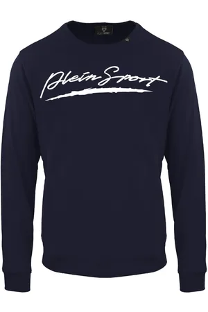 Philipp Plein Marineblauw sweatshirt met groot handtekeninglogo