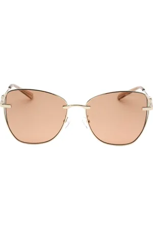 Michael Kors Lichtbruine lens glanzende lichtgouden zonnebril
