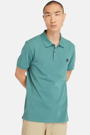 Timberland Heren Oyster River Logo Poloshirt met Korte Mouw in Wintergroen