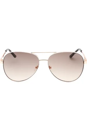 Guess Gradiëntbruine lens wit ingelijste roségouden zonnebril
