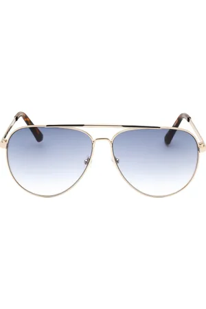 Guess Gradiënt blauwe lens gouden zonnebril