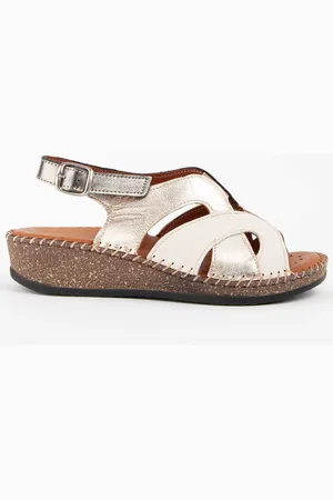 Purapiel Sandalen Met Een Sleehak Leida