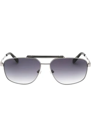 Guess Gradient Smoke Lens Glanzende donkerzilveren zonnebril