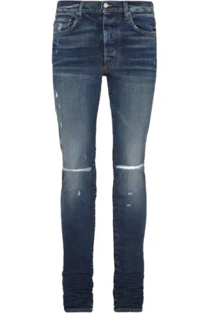 AMIRI Slim Fit Slash Deep Klassieke blauwe denimjeans