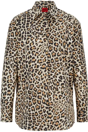 HUGO BOSS Dames The Boyfriend Blouse in Multi kleur