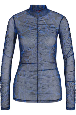 HUGO BOSS Dames Dikarau Top in Dierenprint