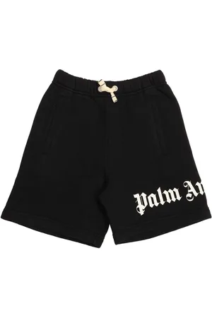 Palm Angels Juniors Classic Over Logo Sweat Shorts in Zwart-Wit voor jongens