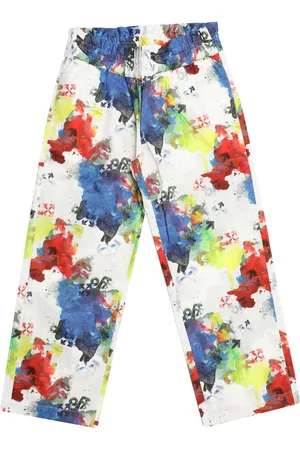 OFF-WHITE Witte meisjesbroek voor junioren in