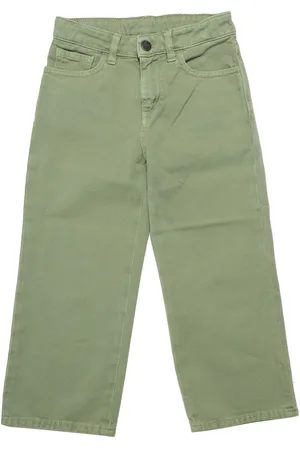 Palm Angels Juniors wijde broek met gebogen logo in -wit voor meisjes