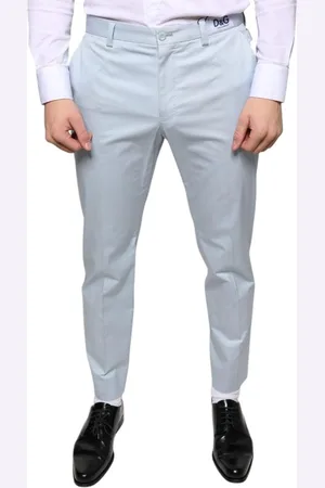 Dolce & Gabbana Skinny Katoenmix Geklede Broek Met Logodetails