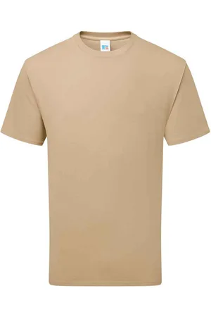 Russell Athletic Russell Unisex Super Ringspun Katoen Klassiek T-Shirt voor Volwassenen (Tan)