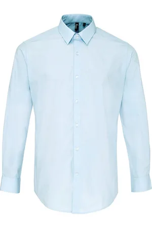 Premier Heren Supreme Poplin Formeel Overhemd (Lichtblauw)