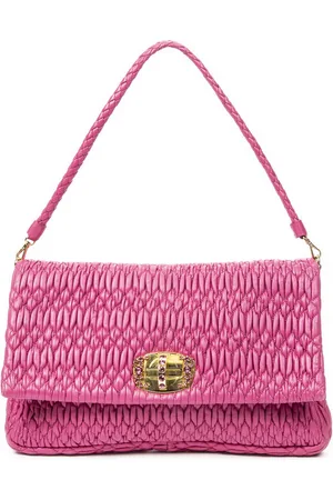 Miu Miu Medium Crystal Chain Flap Clutch Schoudertas