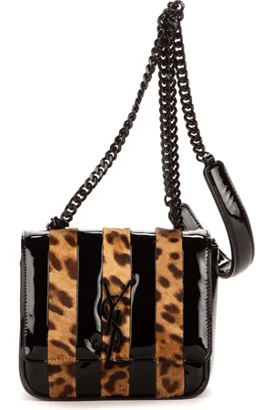 Saint Laurent Vicky Striped Leopard Schoudertas