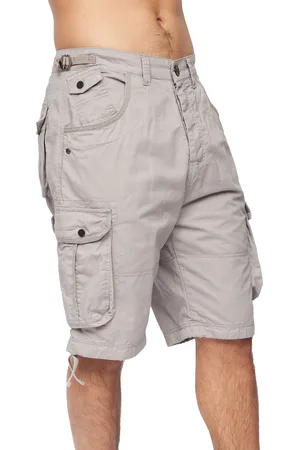 Crosshatch Heren Jimster Cargo Shorts (Lichtgrijs)