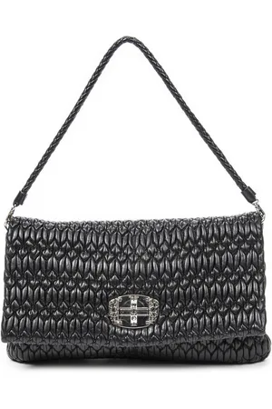 Miu Miu Medium Crystal Chain Flap Clutch Schoudertas
