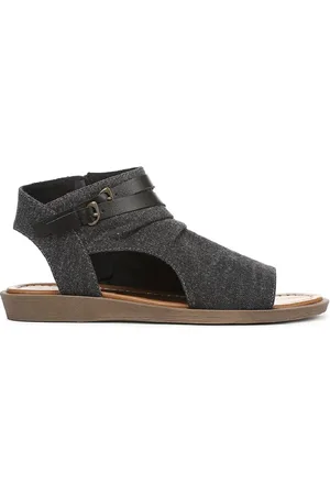 Blowfish Dames Charcoal Strappy Low Wedge Sandalen - Denver