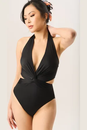 Gini London Halter gedraaid uitgesneden badpak