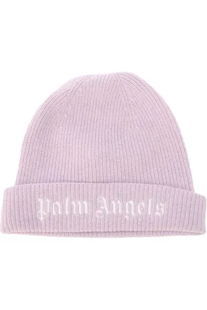 Palm Angels Accessoires Juniors Knit Logo Beanie in Lila