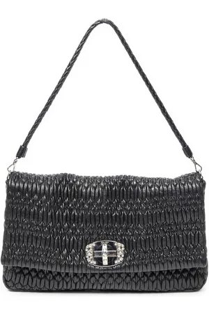 Miu Miu Medium Crystal Chain Flap Clutch Schoudertas