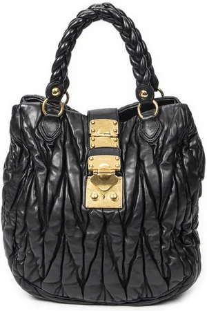 Miu Miu Push Lock Braided Tote Schoudertas