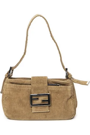 Fendi Small Corduroy Baguette Schoudertas