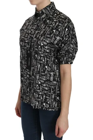 Dolce & Gabbana Music Note Zijden Blouse Voor Dames