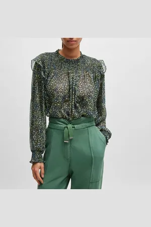 HUGO BOSS C_Baccina Regular-Fit Blouse voor dames in