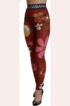 Dolce & Gabbana Floral Print Mesh Leggings
