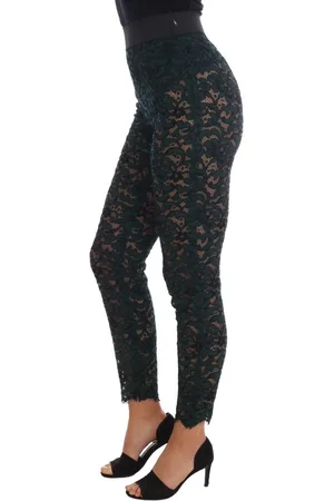 Dolce & Gabbana Bloemen Kanten Broek Met Hoge Taille