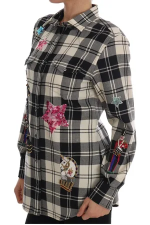 Dolce & Gabbana Kristal Geruit Wollen Shirt