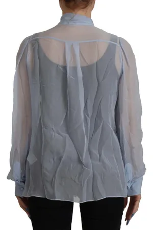 Dolce & Gabbana Zijden Ascot Kraag Lange Mouwen Top