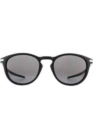 Oakley Round Mens Satin Black Prizm grijze zonnebril