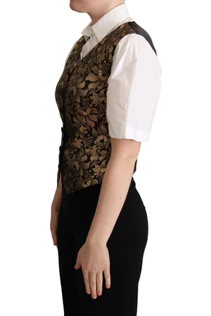 Dolce & Gabbana & Goud Bloemen Brokaat Vest