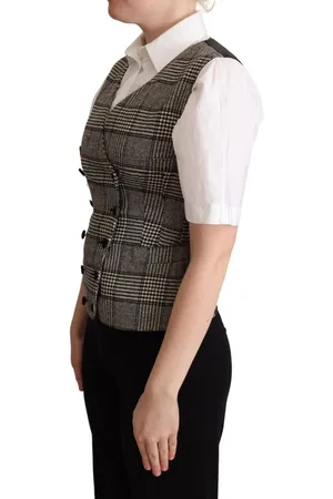 Dolce & Gabbana Geruite Vest Met Dubbele Rij Knopen Voor Dames