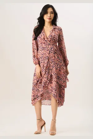 Gini London Multi Animal Ruffle Laag Wikkeljurk